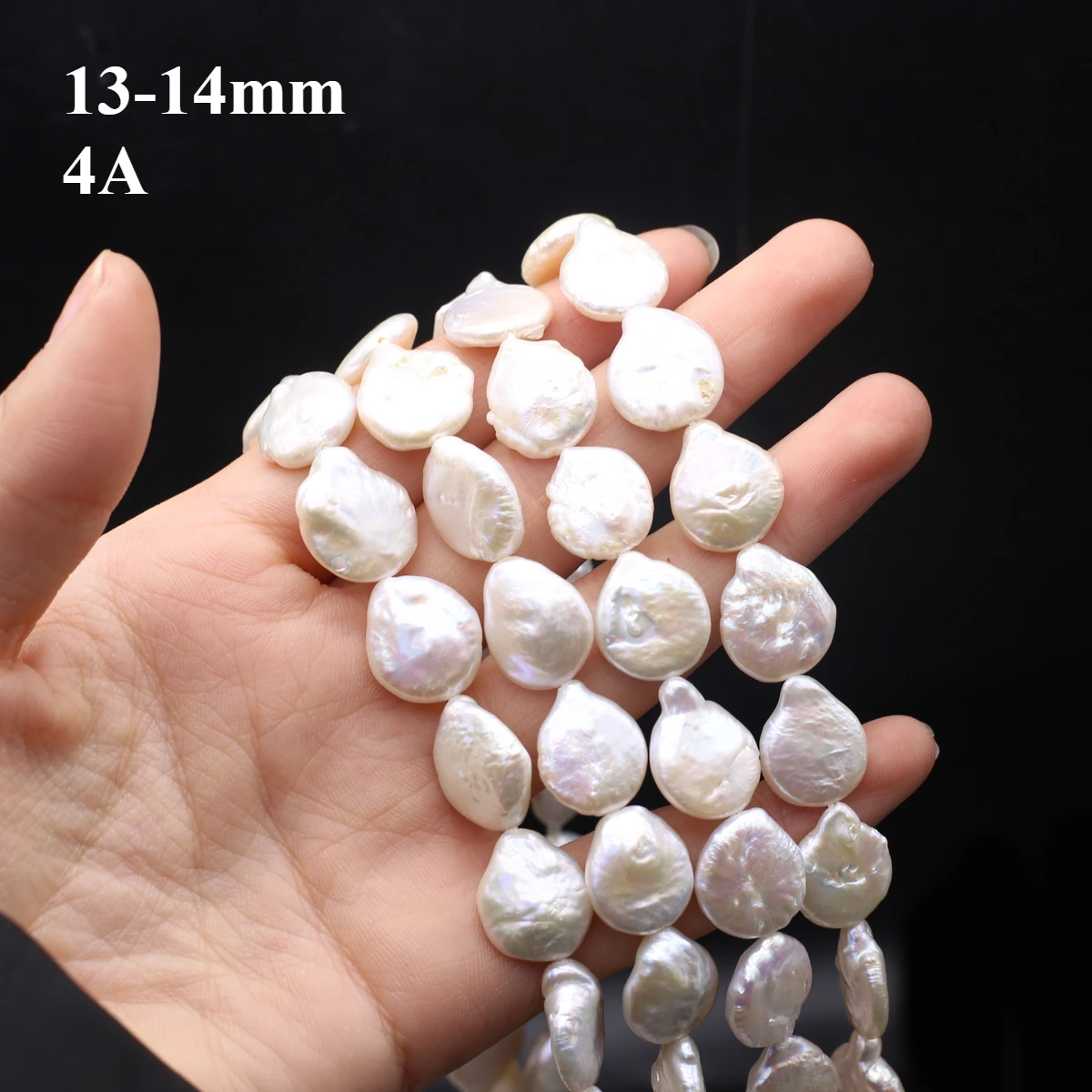 

13-14mm 4A Natural Freshwater Pearl Baroque Fat Drop Beads Fine Gift for Women Jewelry Make DIY Necklace Bracelet Accessories