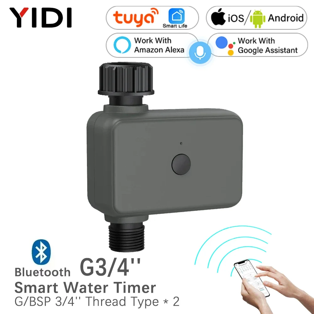 Tuya Bluetooth Smart Water Programmable Auto Valve Rain Delay Timer Wireless Remote Control for Garden Planting Smart Irrigation