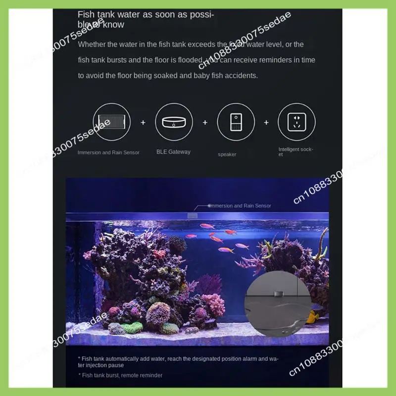 Y19A Water Leak Sensor Flood And Rain Detector IPX7 Waterproof 3 Sensitivity Settings For Home Security Works