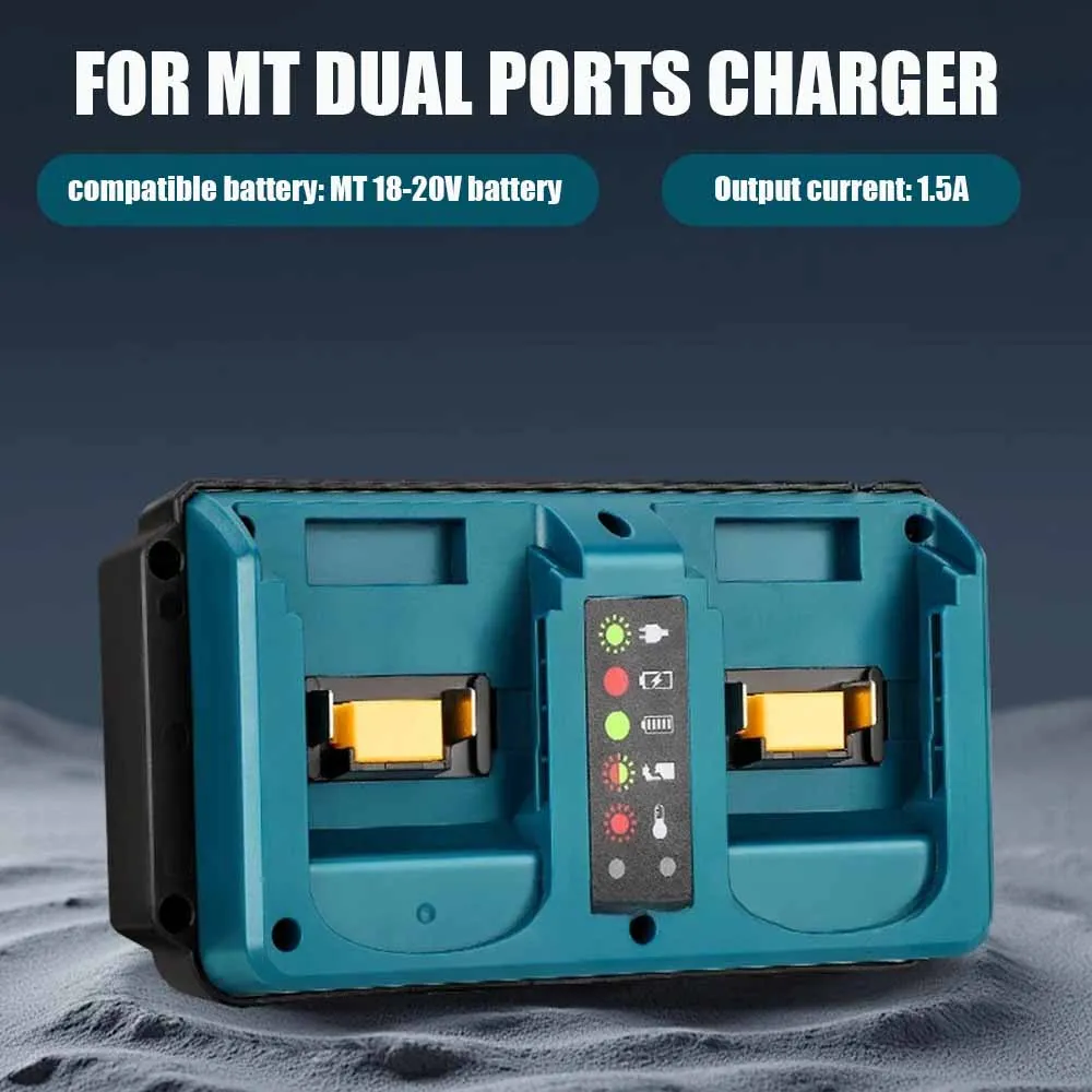 

NEW Portable Dual Ports Charger For Makita 18V-20V Lithium Battery Rechargeable BL1815 BL1820 BL1830 BL1850 Fast Charger EU Plug