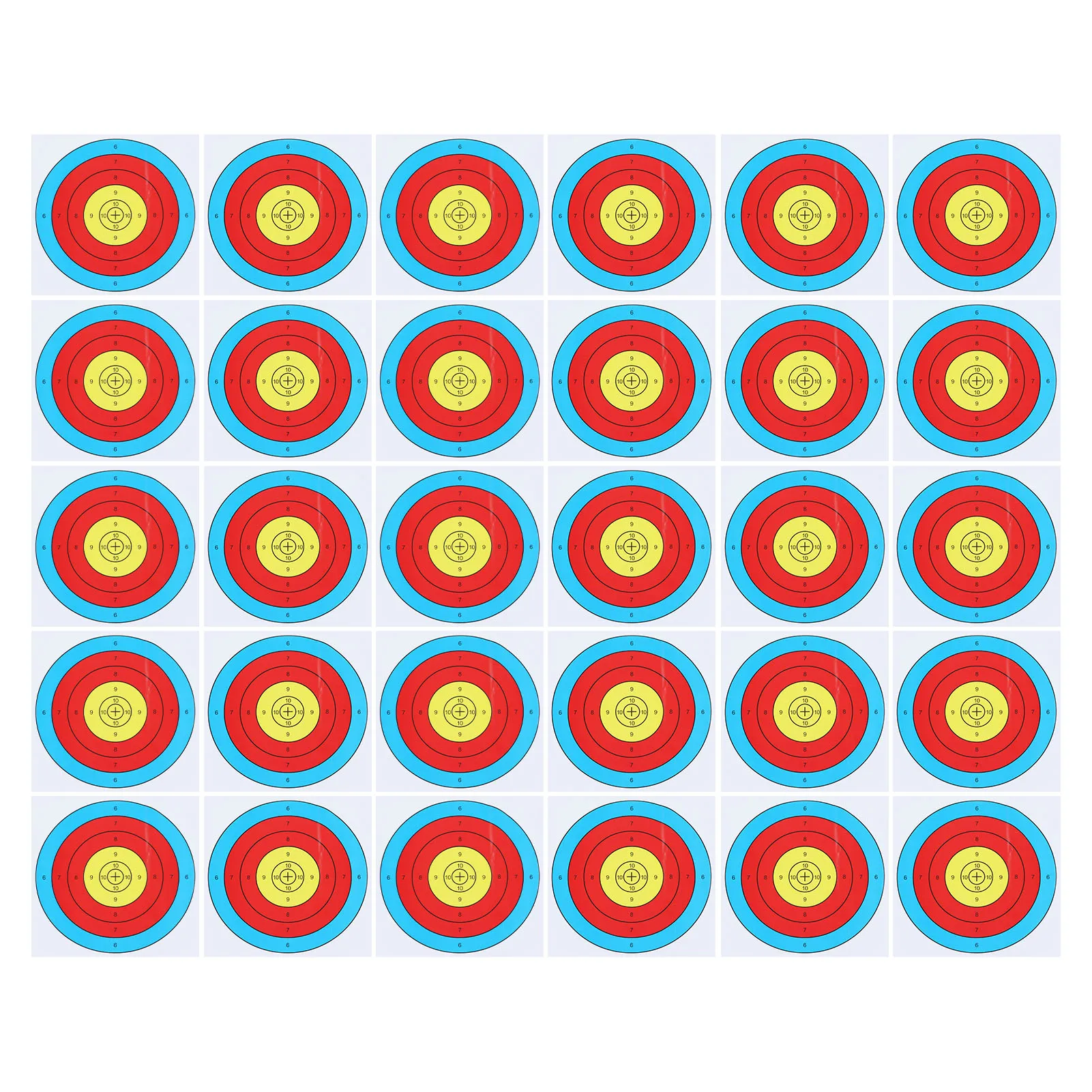 Archery Paper Targets Bright Colour Thickened Wide Use 40cm Shooting Paper for Competitive