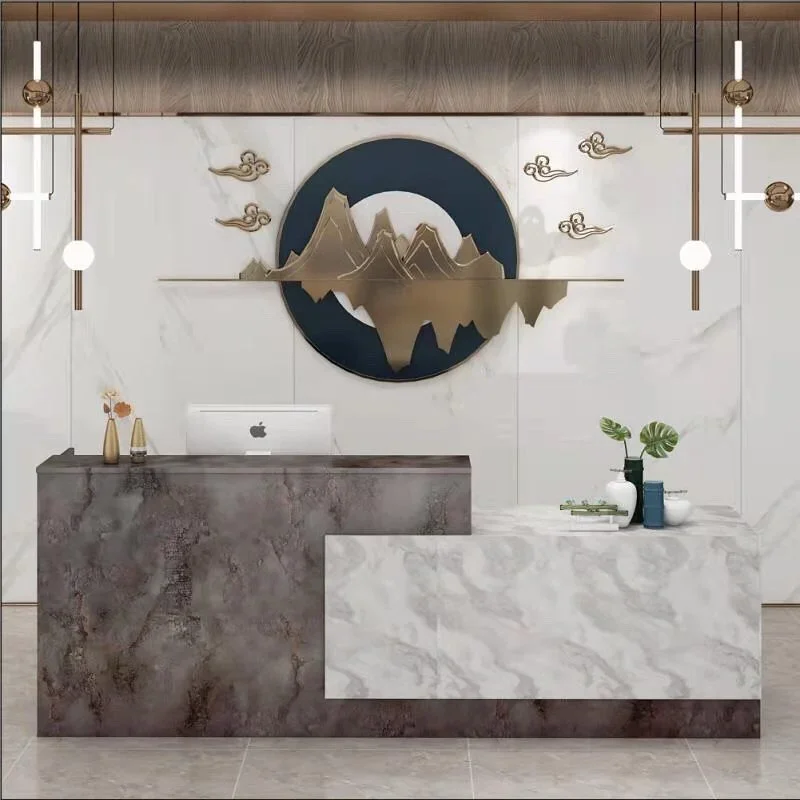 Púlpito de iglesia, escritorio de ayuda móvil, mostrador de tienda, muebles, expositor de lujo, Pulpito de vidrio, salón de recepción, belleza, Bar de madera moderno