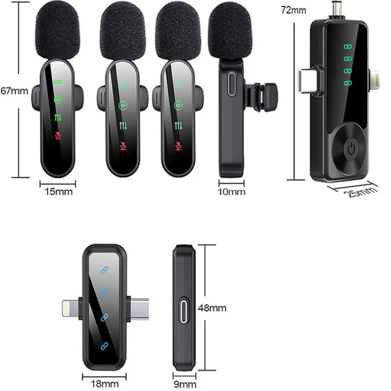 

3-in-1 wireless one-to-four collar clip, microphone, stereo, computer, mobile phone sound card universal