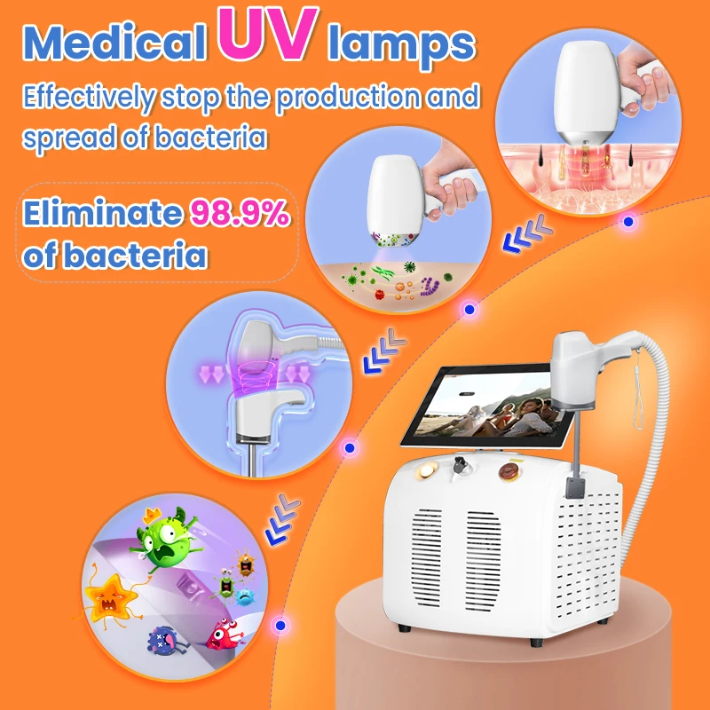 UV disinfection function！755 1064 808nm Diode Laser Hair Removal 2in1 Machine Picosecond Laser Tattoo Removal Carbon Peel