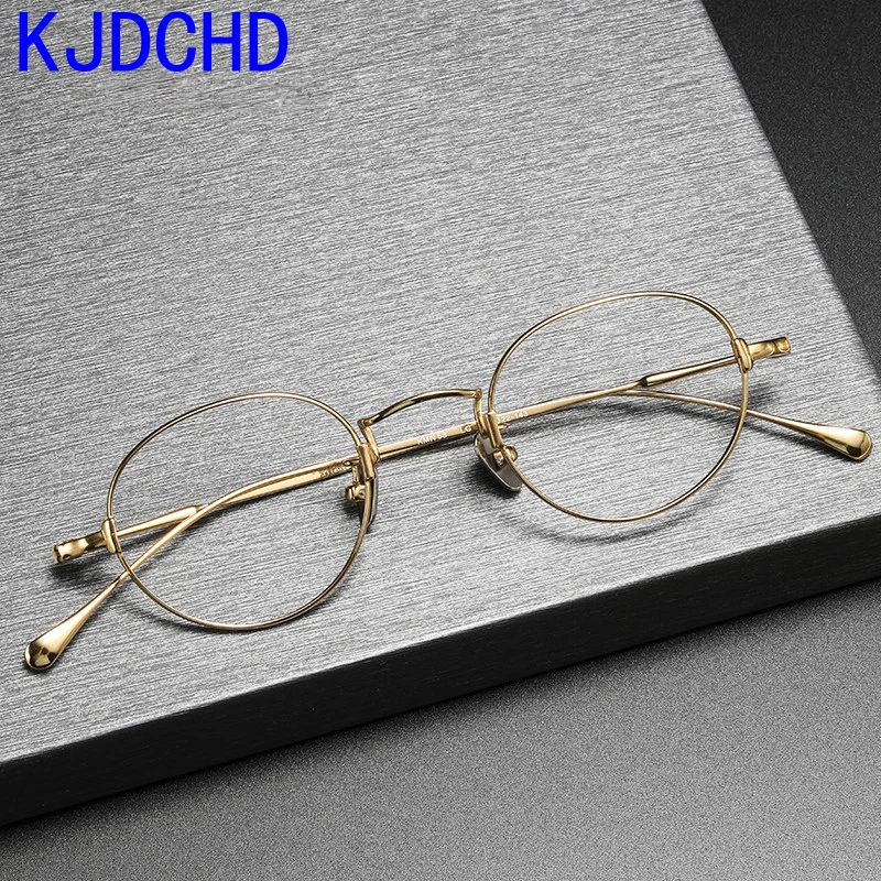 

Pure Titanium Glasses Frame Men Women Vintage Round Myopia Optical Prescription Eyeglasses Frames New Titan Eyewear Spectacles