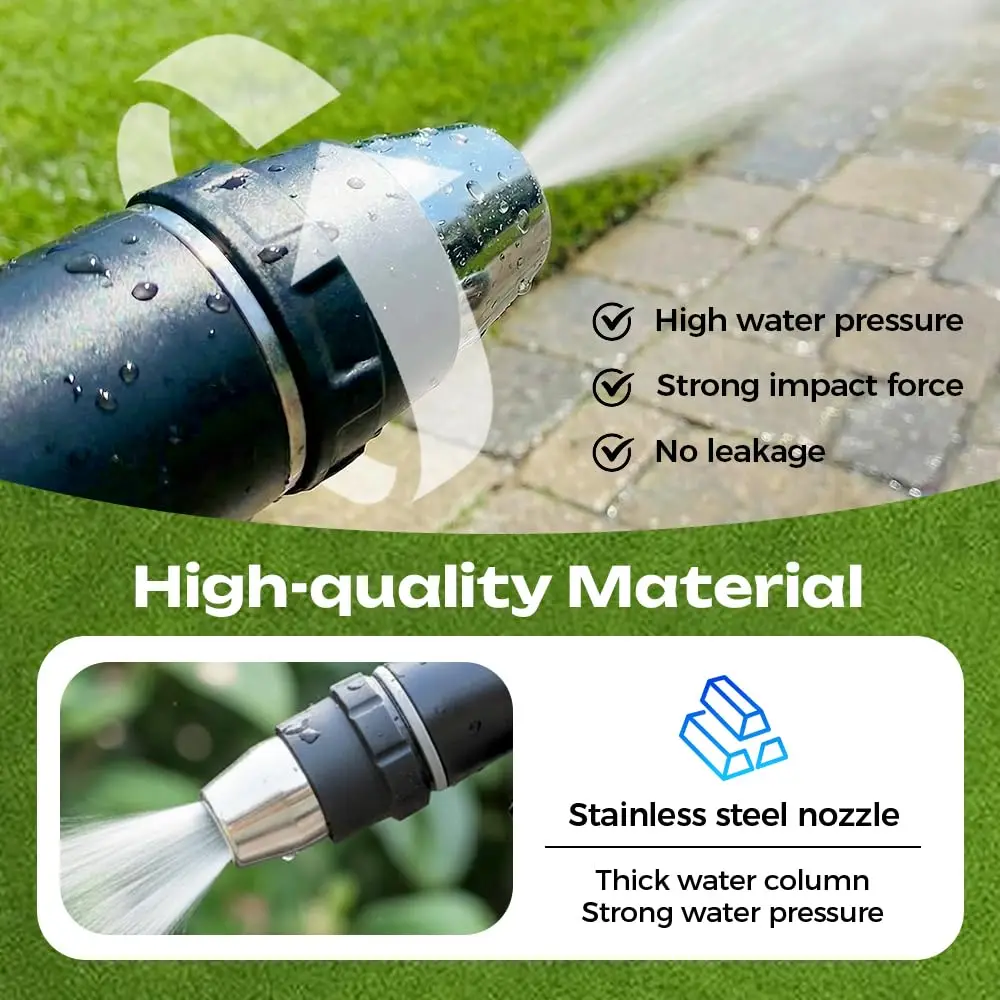 Heavy Duty Garden Hose Nozzle, Multi-Function Sprayer for Yard, Car & Pet Cleaning, High Pressure Water Washer Jet (2026 New)