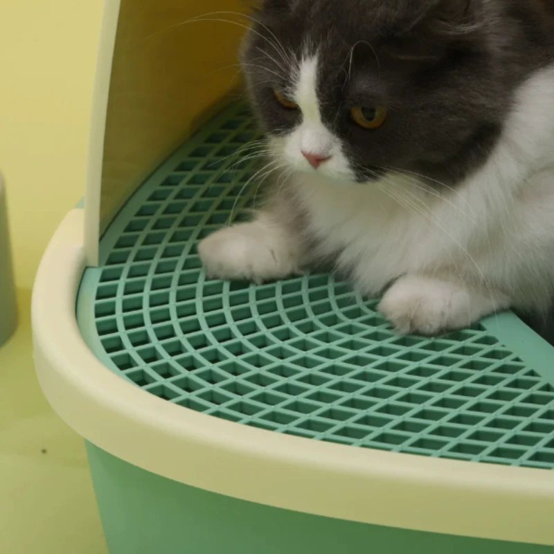 Oversized Cat Litter Box Fully Enclosed Long Channel Anti Splash Deodorizing Large Space Indoor Pet Toilet for Big Cats