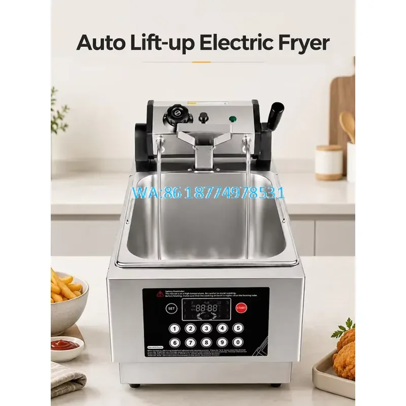 Wmwmnu Automatic Lifting Commercial Ventless Smokeless Deep Fryer 5-stage Electronic Purifier With 2 Independent Control