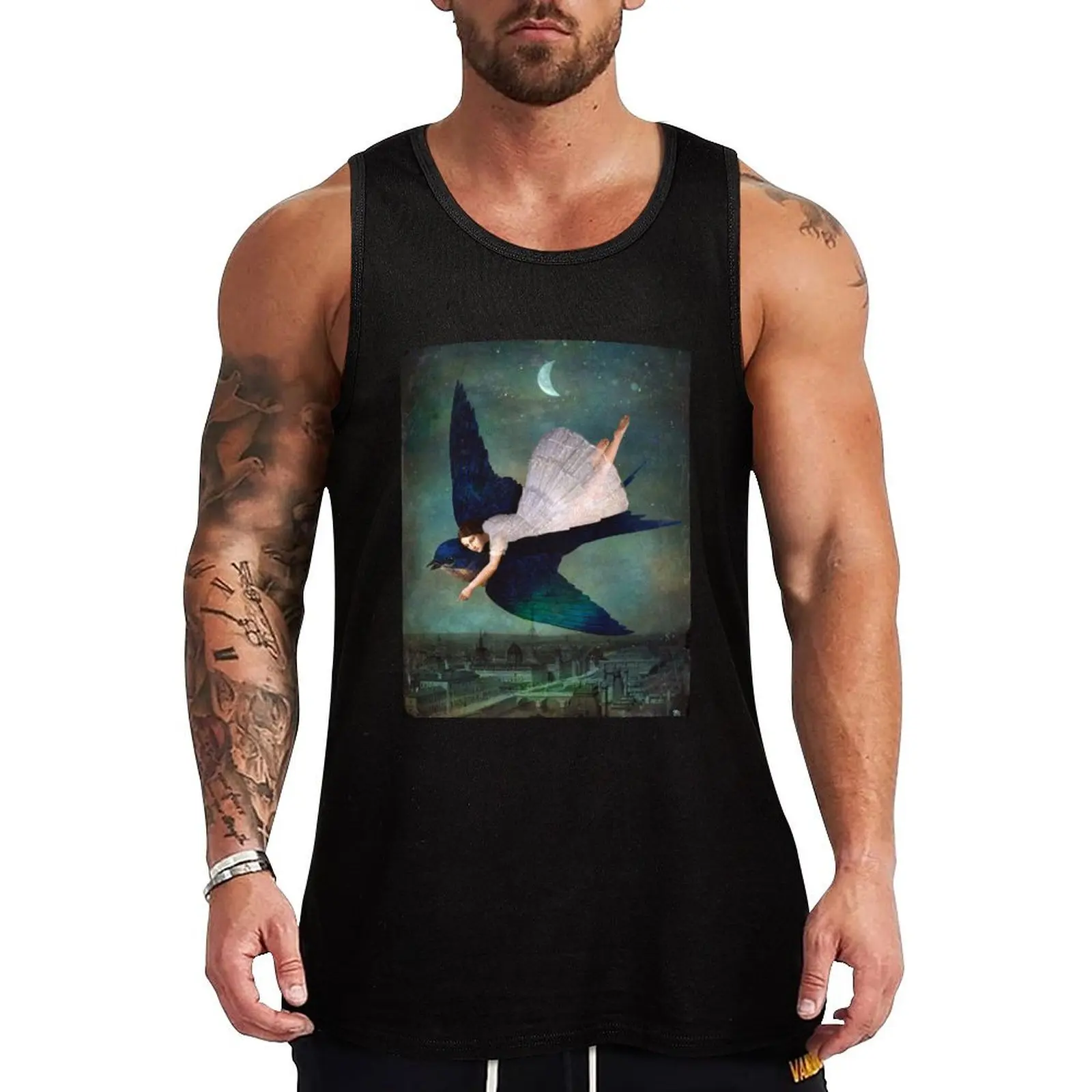 

fly me to paris Tank Top Retro Graphic Tank Top Vintage Print Sleeveless Shirt