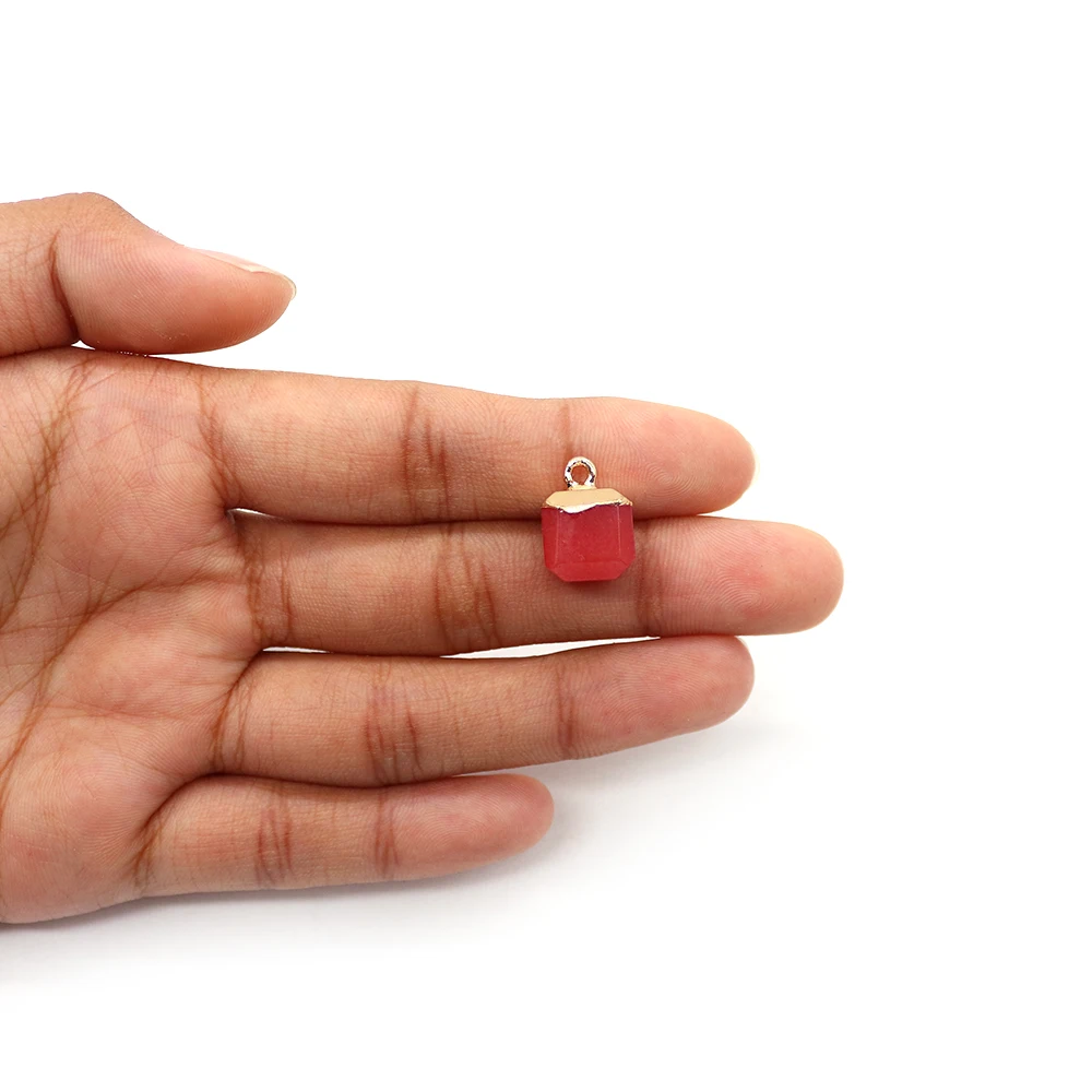 مكعب السحر 10*15 مللي متر الأخضر افينتورين روز كوارتز الحجر الطبيعي قلادة 2 قطعة مناسبة DIY بها بنفسك صنع قلادة القرط مجوهرات