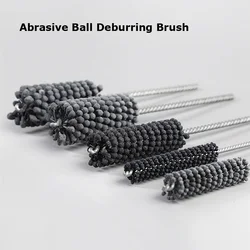 1pc Flexible Grit320 Abrasive Ball Deburring Brush Inner Hole Grinding Head Pipe Polishing Tube Cleaning Brush Total Length 200