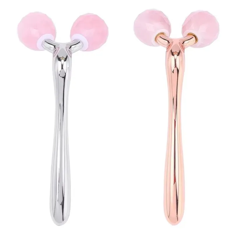 Rose Quartz Jade Roller Facial Massager 3D Massage Face Roller Face-lift Skin Care Tool Thin Face Chin Neck Body Wrinkle Remover - Image 6