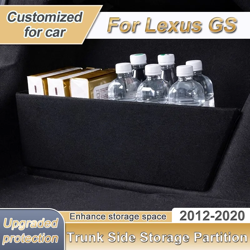 

For Lexus GS L10 2012~2020 Car Thicken Trunk Side Partition MK4 Trunk Storage Partition Multifunction Storage Box Auto Parts