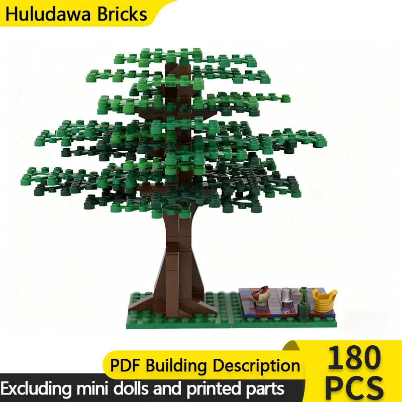 

Модель City Street View MOC, строительный кирпич, летняя диорама с большим деревом, модульная технология, детские праздничные подарки, сборка игрушек, костюм