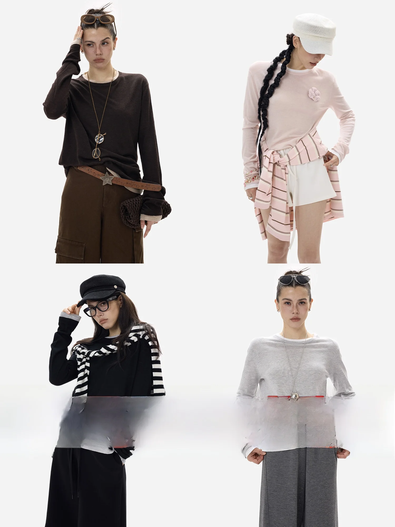 

eGuYue Comfortable Knitted Camere T-irt round Ne Base Layer Top Color Blo Design Summer OL Sle Women's Faion