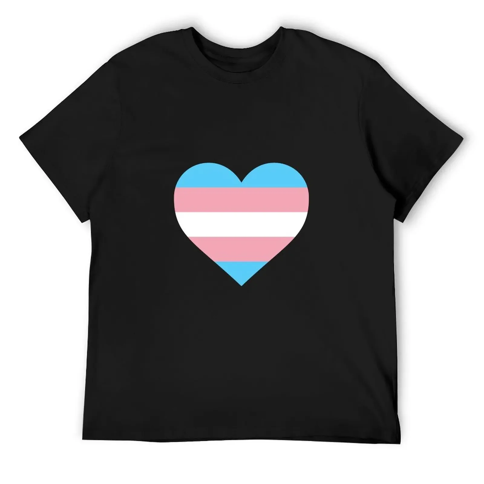 

TRANS PRIDE FLAG - HEART SHAPE T-Shirt boys animal print blacks plus sizes vintage clothes heavyweight t shirts for men
