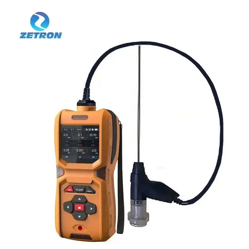 Zetron MS600 Portable 6 Gases Detector with Bluetooth Printer Built in Pump and IP67 Protection CO O2 H2S LEL CO2 NH3