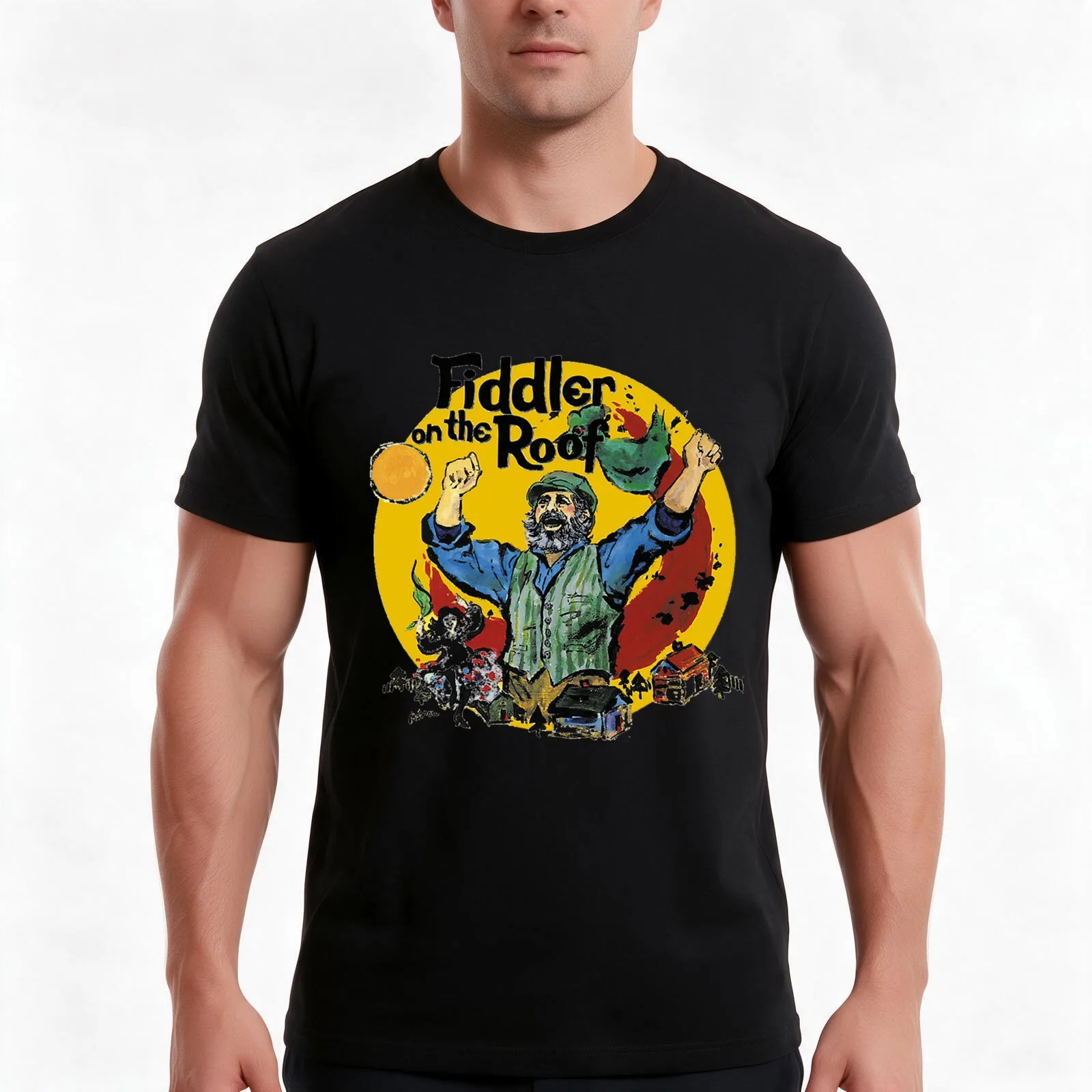 Musical Movie Fan Gift: Fiddler On The Roof Music for Men T-Shirt, Summer Casual Cotton Tee, Oversized Streetwear Tops