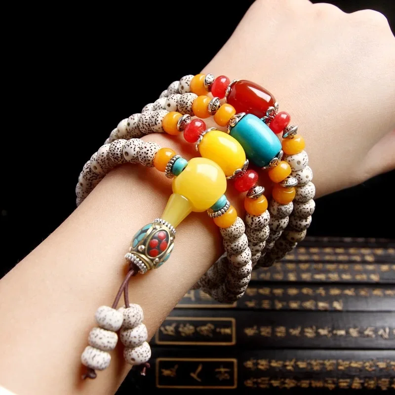 

free shipping Starmoon Bodhi hand string wholesale sea 108 lovers bracelet men and women's necklace Buddhist beads accessories