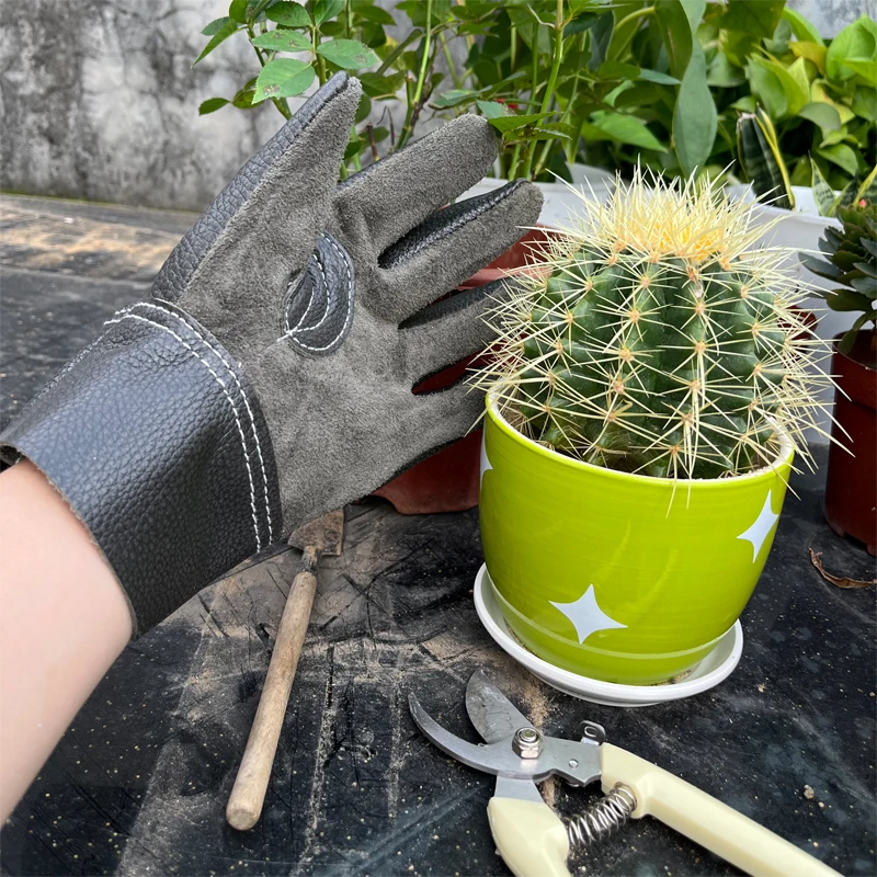 Leather Work Hand Protection Gloves Flexible Comfortable FlameRetardant Stab-proof Wear-resistant WeldingHandlingGardening Glove