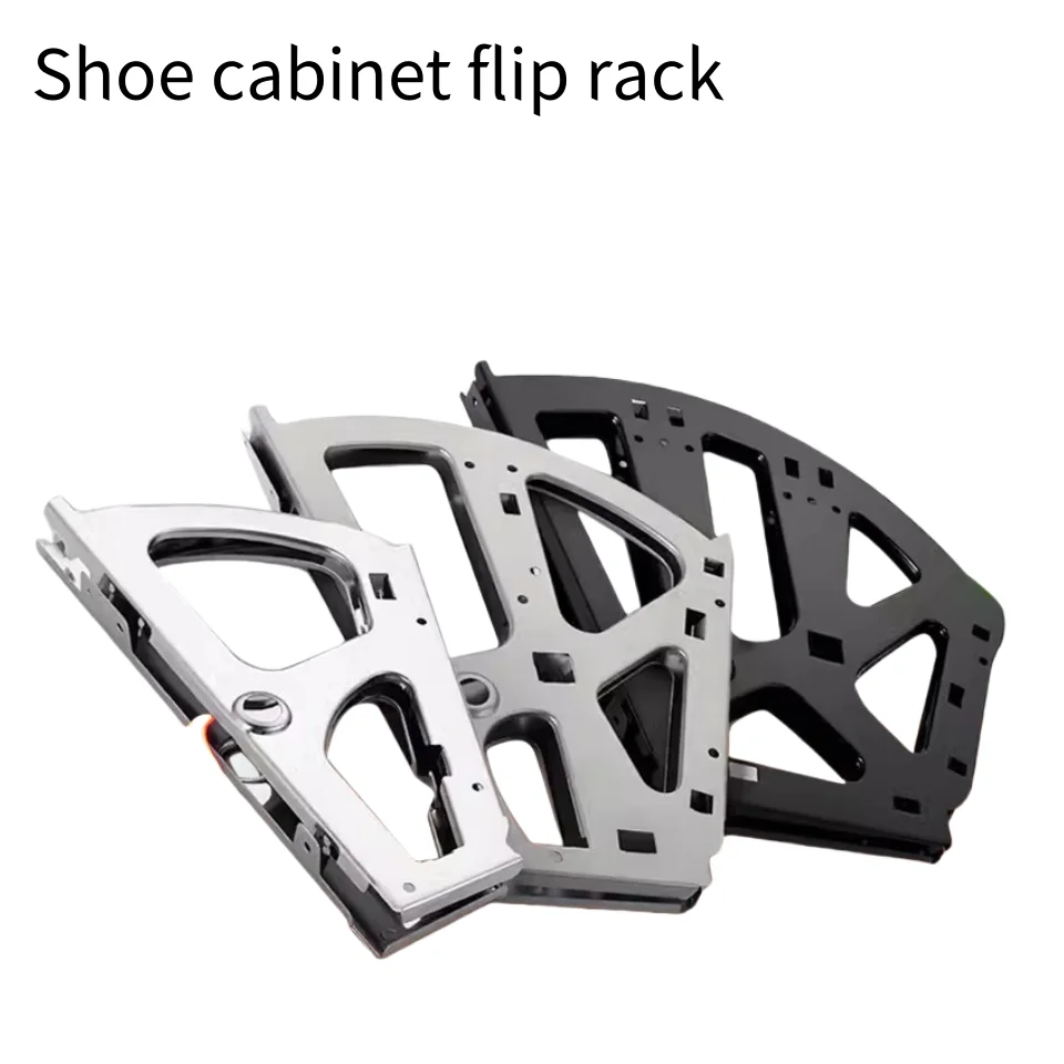 Hide Flip-Over Shoe Cabinet Stainless Steel Thickened Three Layer Flip Shoe Rack Hardware Furniture Shoe Cabinet Accessories