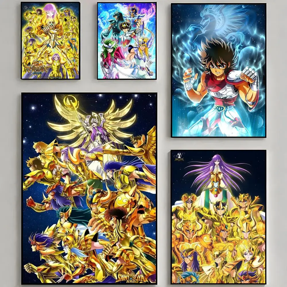 Saint Seiya Anime Poster HD Home Sticky Wall Waterproof Home Living Room Bar Aesthetic Decor