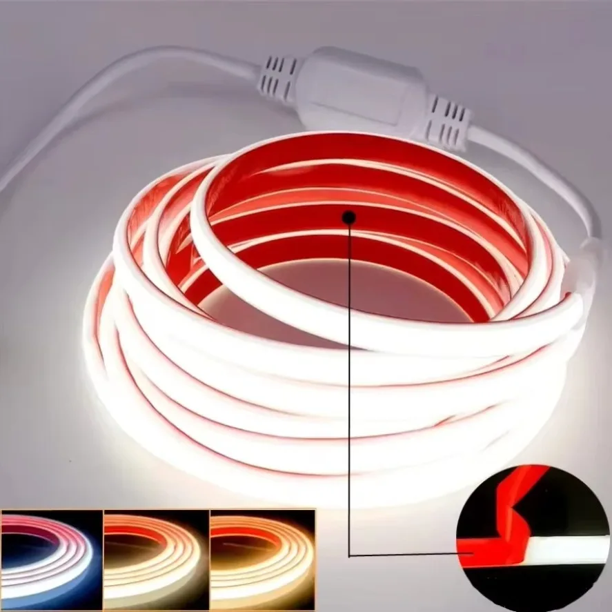 

30m COB LED Light Strip IP68 Waterproof Adhesive Tape With 220V EU Plug Flex Silicone Tube Lamp For Home Outdoor Garden Lighting