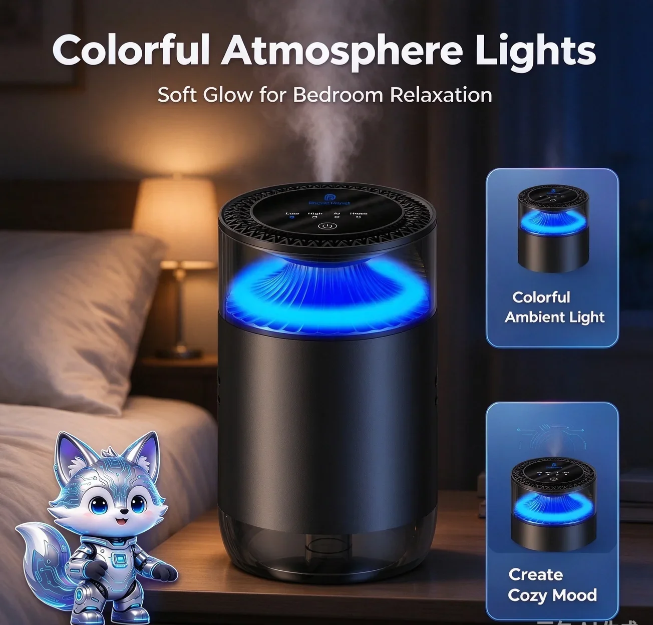 AI Smart Home Air Freshener Cloud Fragrance, Aroma Diffuser Nano Atomization Ambient Light, Fragrance Diffuser Car Air Freshener