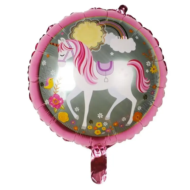 10 stücke 18 Zoll Cartoon Regenbogen Einhorn Folie Helium Ballons Baby Dusche 1st Kinder Einhorn Thema Geburtstag Party Dekorationen kinder Spielzeug – Detail 7