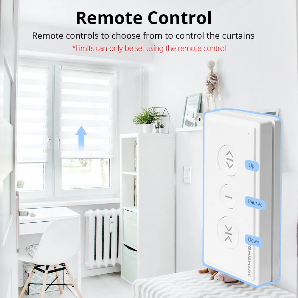 Zemismart Matter-Motor de persianas con rodillo inteligente, rosca para tubo de 37mm y 38mm, compatible con Homekit, Alexa, Google Home, Control Smartthings