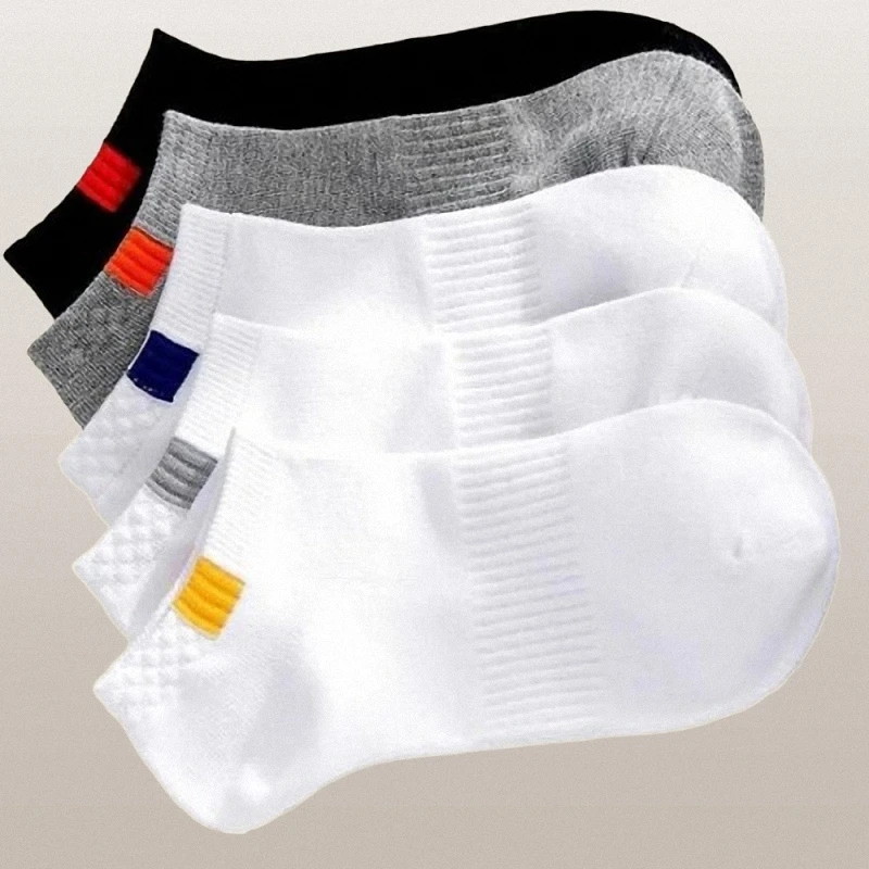 5/10 Pairs High Quality Men Short Socks Fashion Comfortable Sports Ankle Low Cut Socks Breathable Deodorization Men's Boat Socks