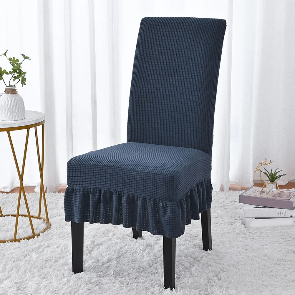 

Dining Chair Cover Skirt Stretchable Protector Soft Comfortable Sitting Feeling Easy Fit Hotel Restaurant Home Decoration