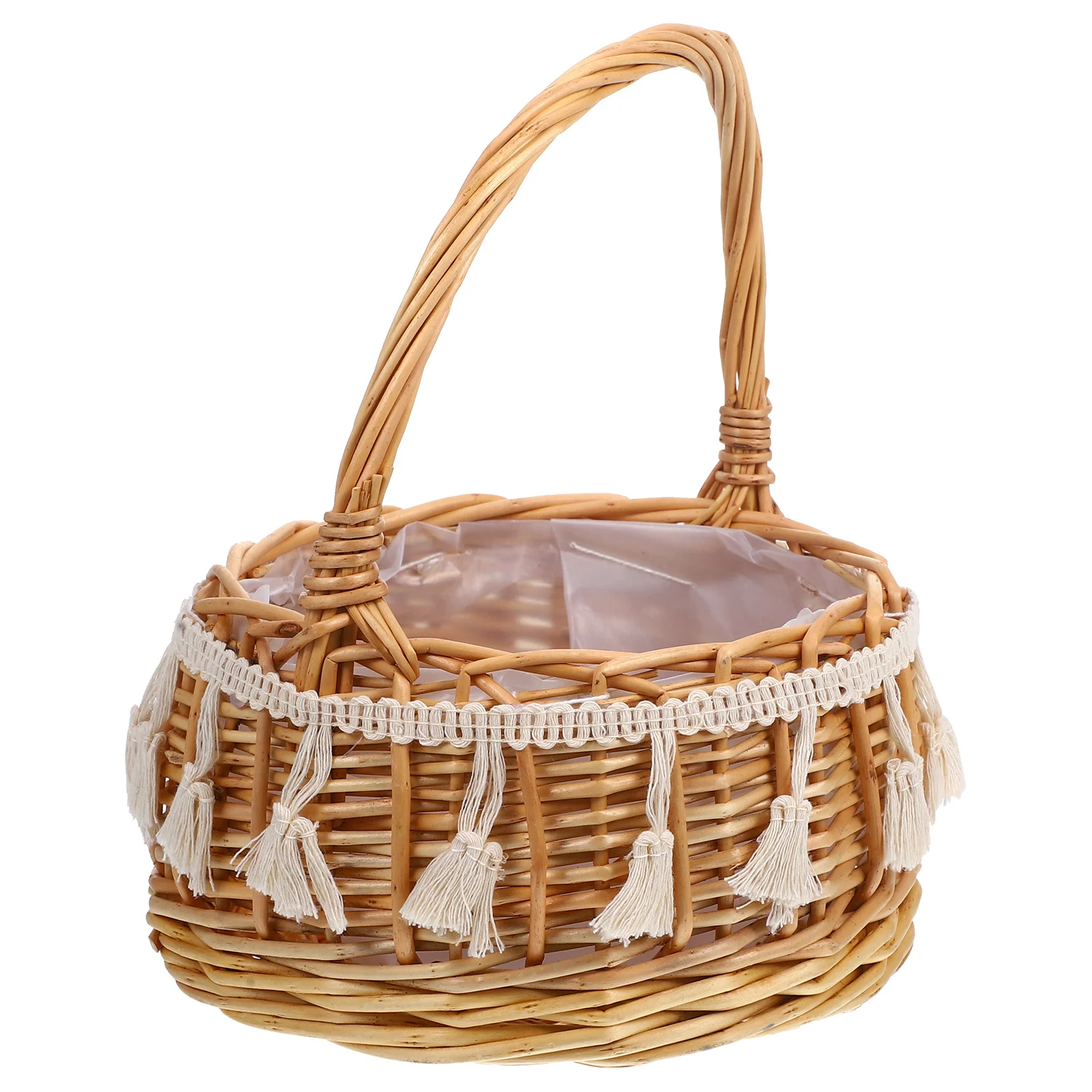 Willow Flowers Teen Girl Gifts Bride Basket Wedding Storage Container Delicate Straw Portable Wooden Woven Child