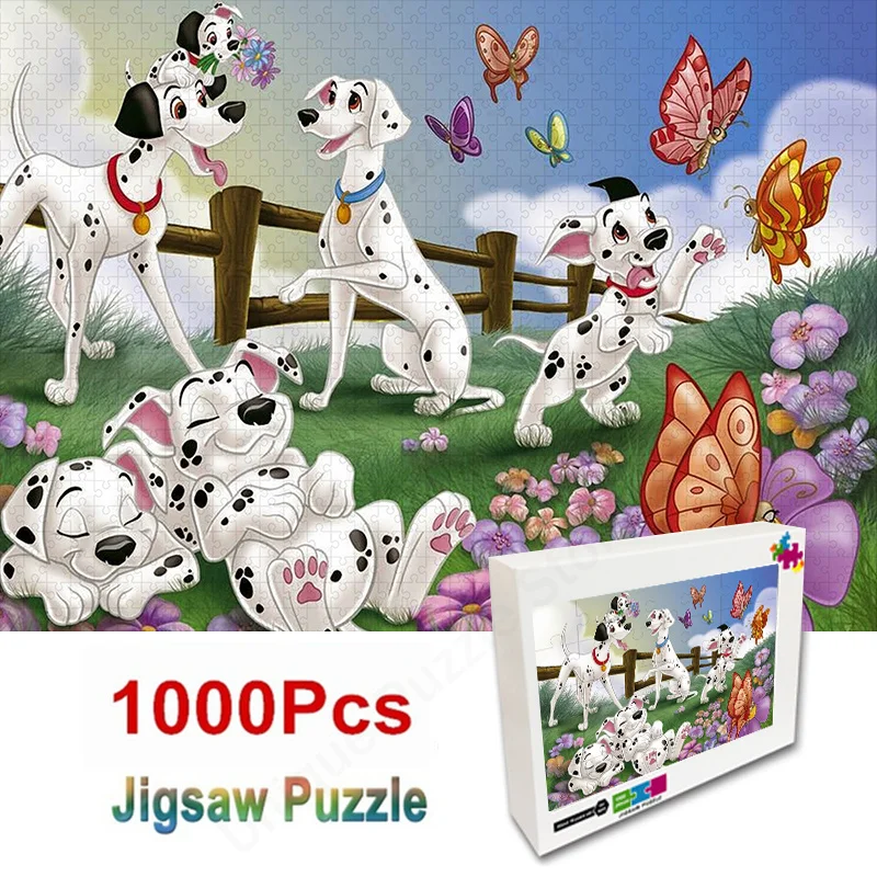 Disney 101 Dalmatians Wooden Jigsaw Puzzles 35/300/500/1000 Pcs Cartoon Puzzle Cardboard Puzzle Educational Game Toys Home Decor