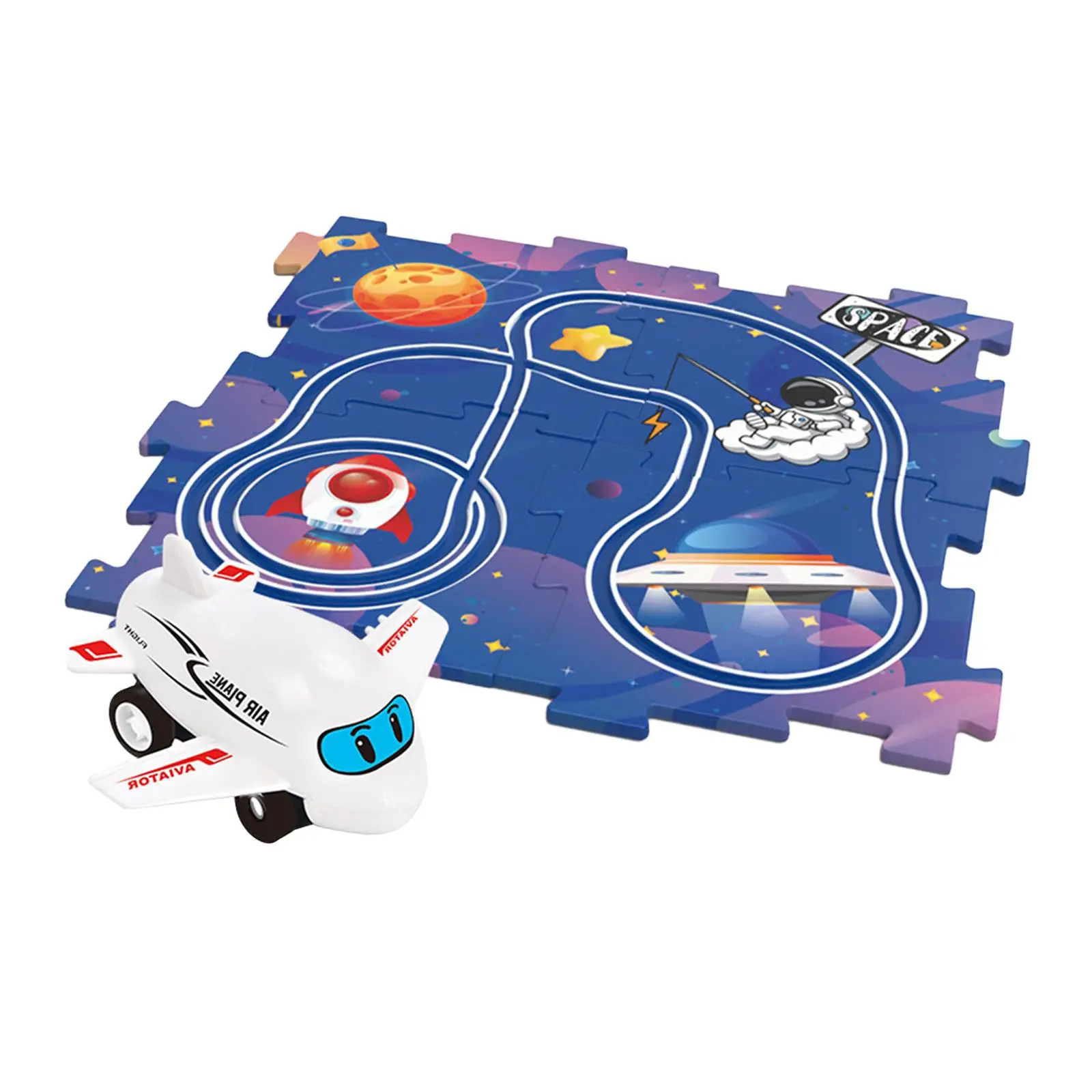 Ensemble de jeu de voiture de piste de puzzle avec véhicules, jouet de construction de planche, coordination œil-main, rail de voiture, cadeau de Noël