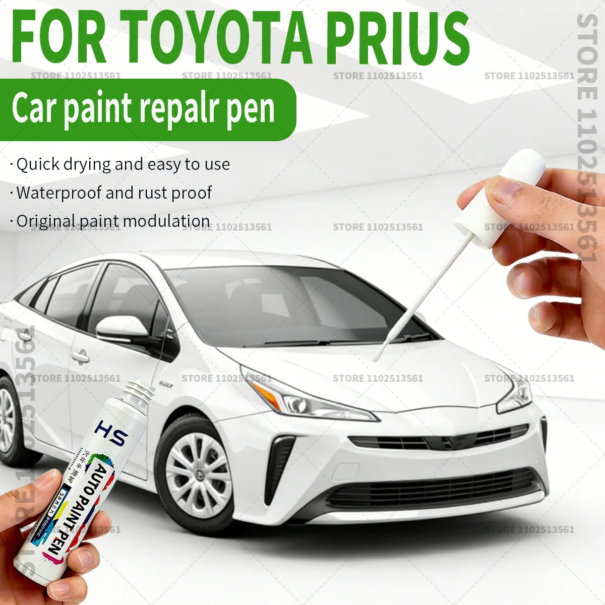 For TOYOTA Prius Car Paint Repair Pen Restores Original Factory Paint Finish White magnetic gray blue magetism Black Red Silver