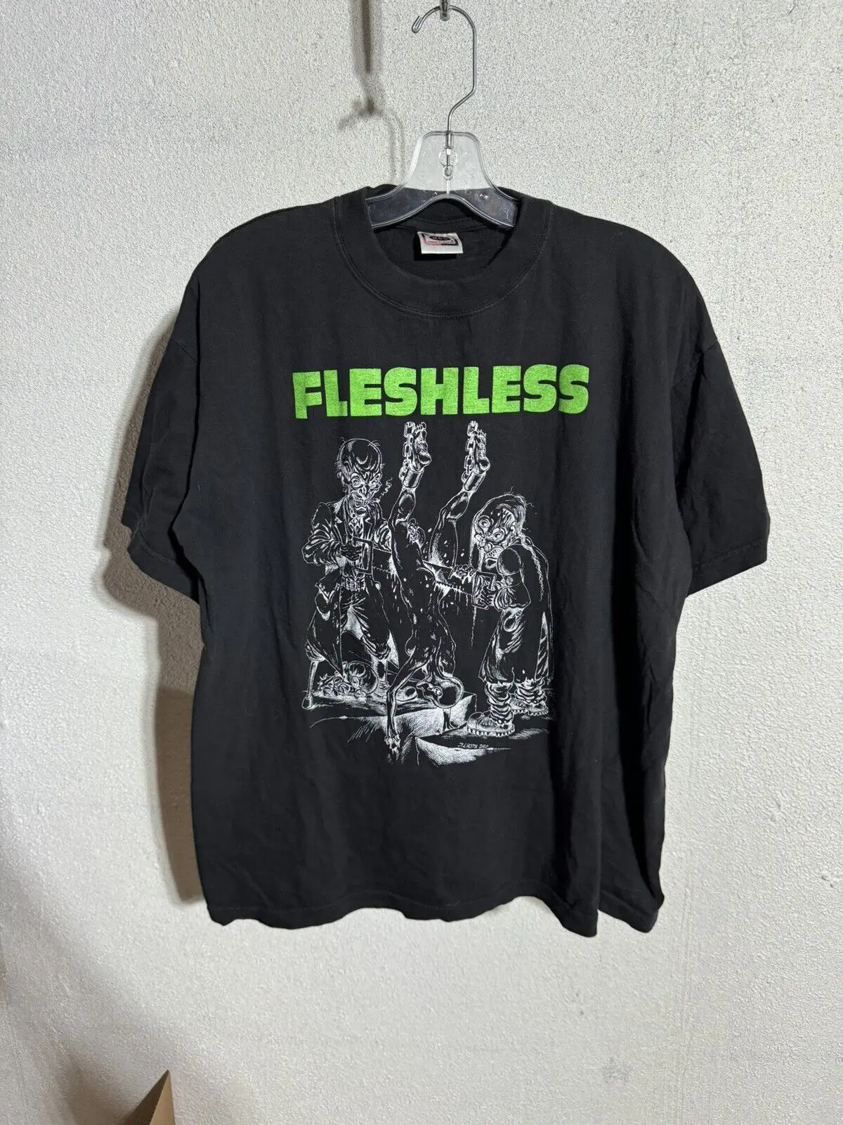 Vintage 2000 Fleshless Abhorrence Of Cadaveric T Shirt XL DeathBand Grog