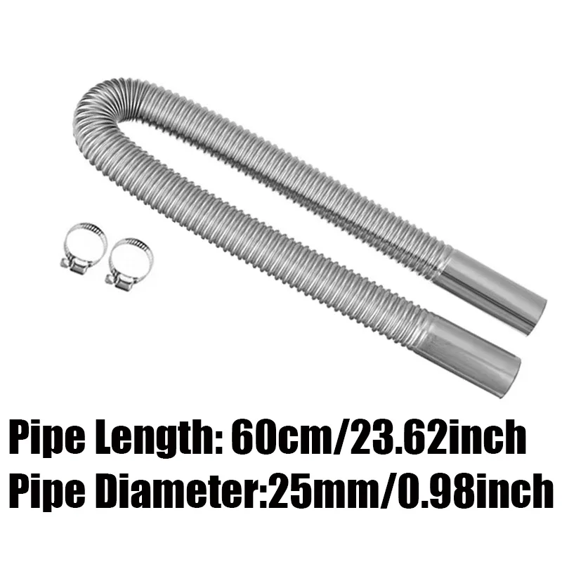 60cm Car Air Diesel Parking Heater Exhaust Pipe Tube Hose 24mm Air Filter Muffler Silencer With Clip Kit For Webasto Eberspacher