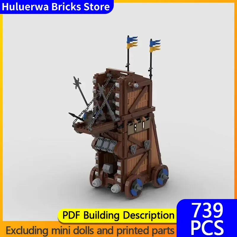 Medieval Military Model MOC Building Bricks Siege Tower Vehicle Modular Technology Gifts Holiday Assemble Children Toys Suit