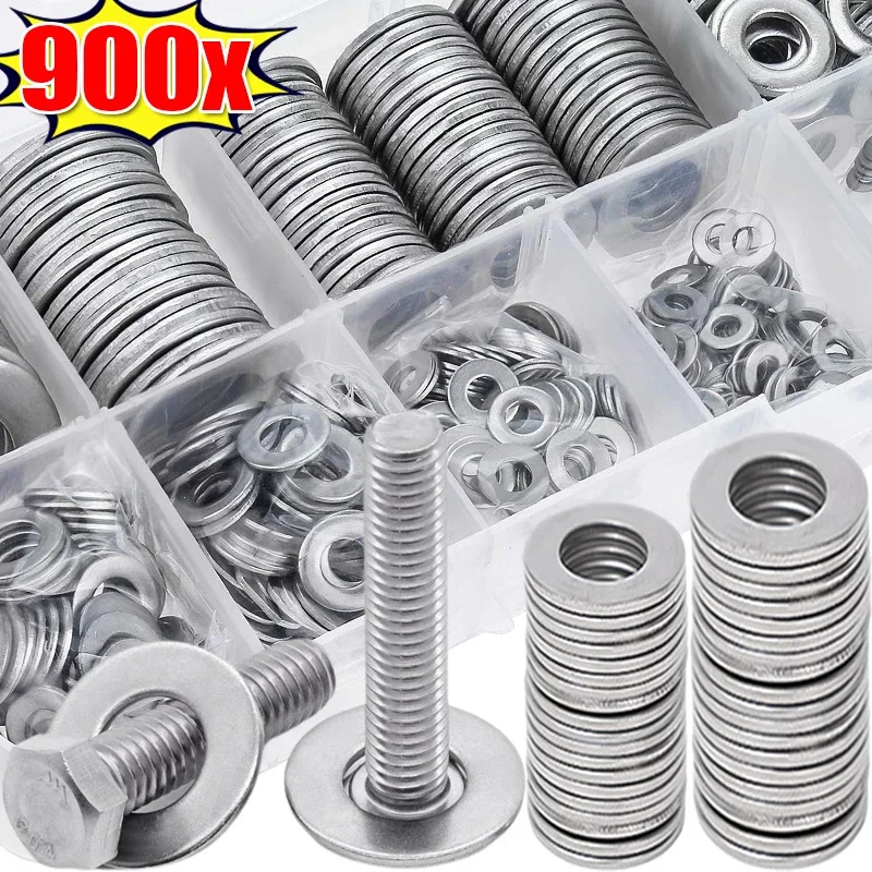 

Wholesale Stainless Steel Flat Washers Assortment Kit Fasteners Gasket Rings M2 M2.5 M3 M4 M5 M6 M8 M10 Metal Flat Washer Set