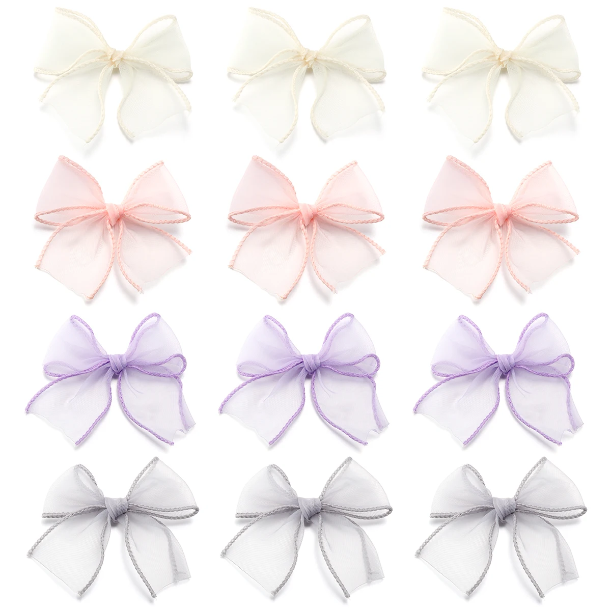 10Pcs/Lot 8cmx8cm Ribbon Width 4cm Cute Organza Tulle Fishtail Ribbon Bowks For DIY Sewing Crafts Bouquets Party Christmas Decor