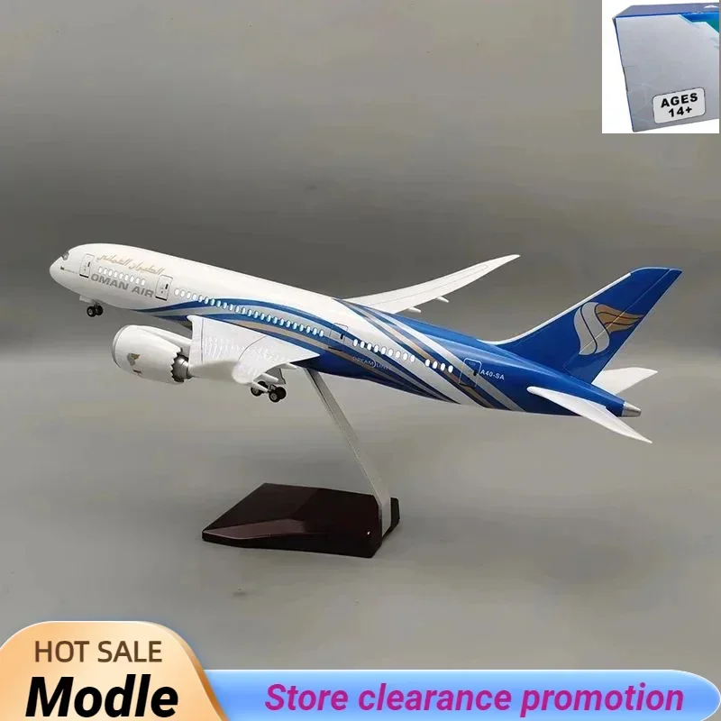 

1/130 Scale 47CM Airplane 787 B787 Aircraft Oman Air Airline W Light and Wheel Diecast Plastic Resin Plane Model Toy