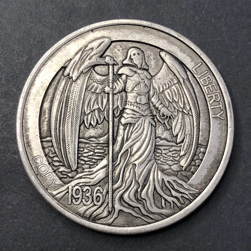 

US 1936 Sickle Reaper Wanderer Replica Commemorative Coin, Hobo Collection Medal, coin collecting supplies, metal coin, gift
