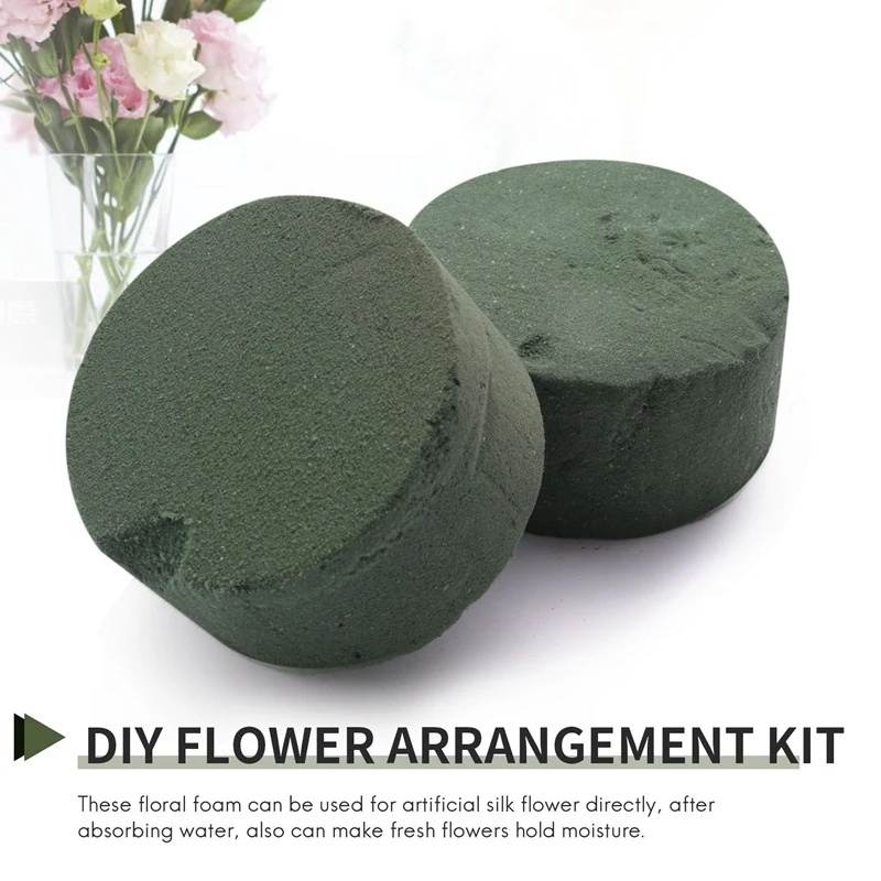 Floral Foam, 15 PCS Round Dry Floral Foam Blocks, Green Blocks for Artificial Flowers, Great for Flower