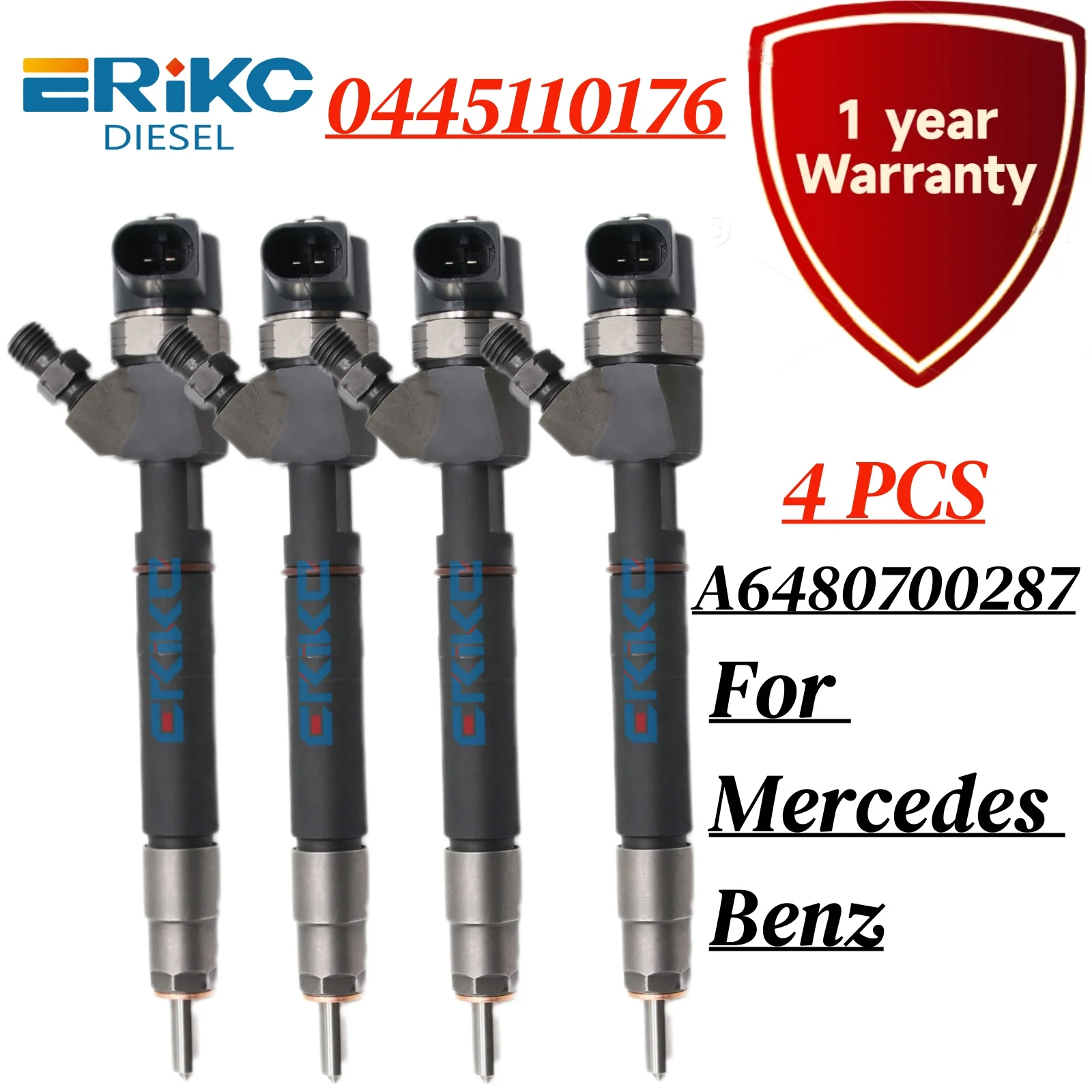 4PCS 0445110176 A6480700287 Auto Fuel Injector Nozzle A6480700487 0 445 110 176 for Mercedes Benz W203 W211 C E-Class 2.2