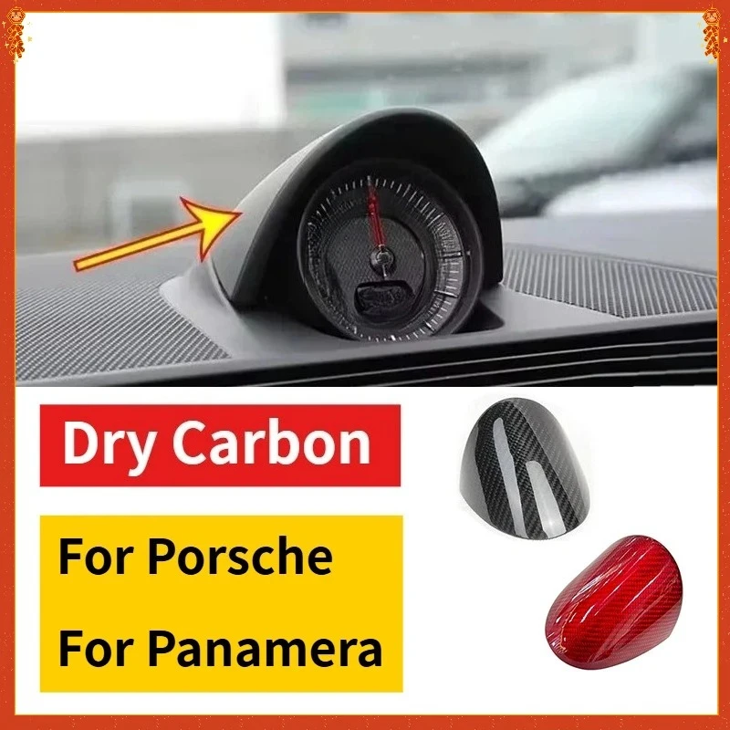 

For Porsche Panamera Real Dry Carbon Fiber 2017-2023 Interior Dashboard Gauge Pod Clock Trim Cover Add Modification Accessories