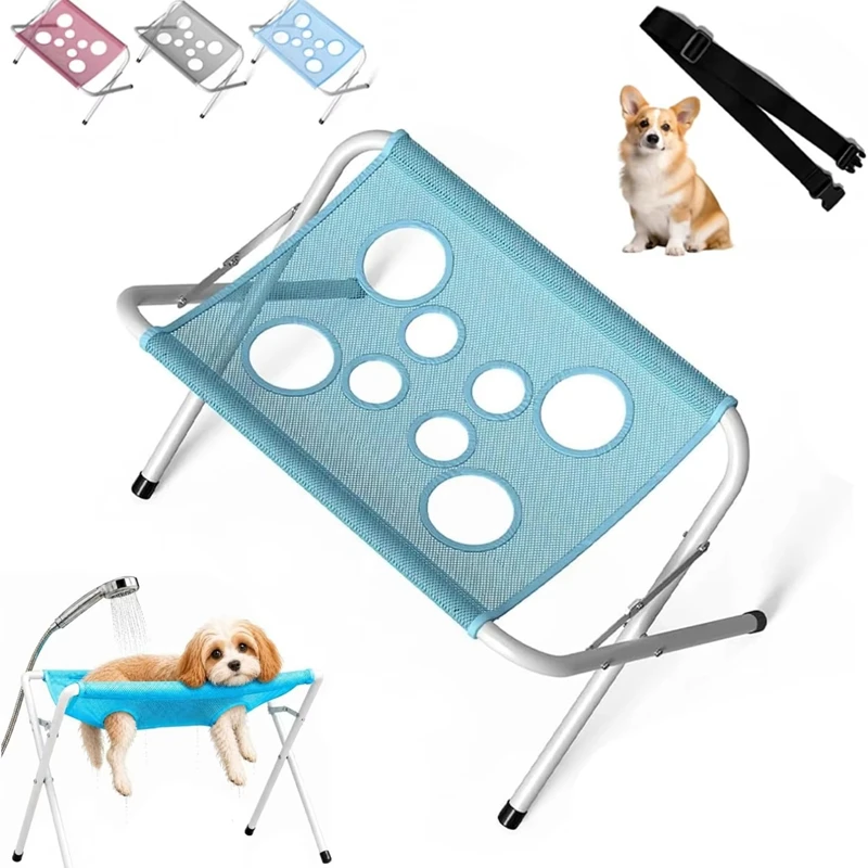 Rede de Banho Fixa para Cães, Suporte Dobrável para Banho de Patas de Animais de Estimação, Suporte de Malha para Cães e Gatos para Corte de Unhas