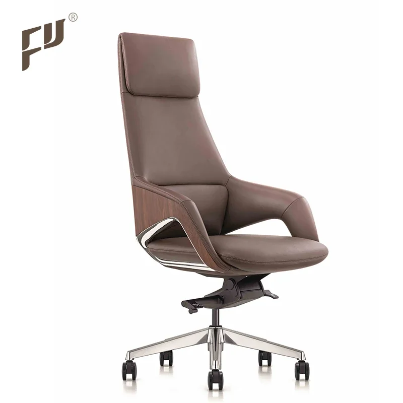 FURICCO Star Product Luxury Ergonomic Swivel Manager Executive Genuine Leather Office Chairs