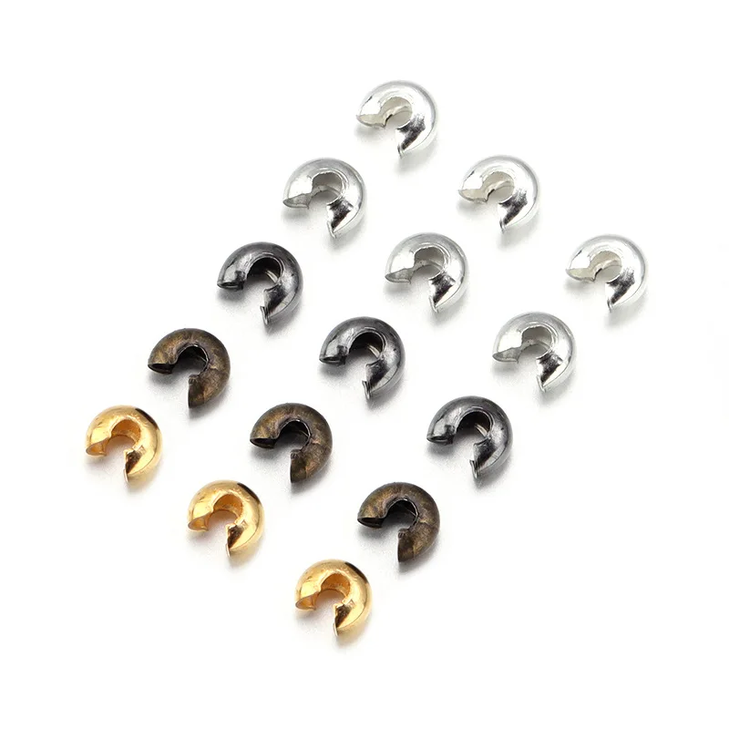 100pcs/lot 3-5mm Round Covers Crimp End Stopper Spacer Beads Jewelry Making Materials DIY Accessories Findings Supplies