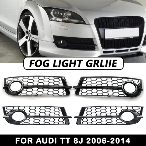 Rejilla de lámpara antiniebla HEX de malla de panal para Audi TT 8J 2006-2014, cubierta de parrilla de luz de parachoques delantero, accesorios exteriores para coches, herramientas